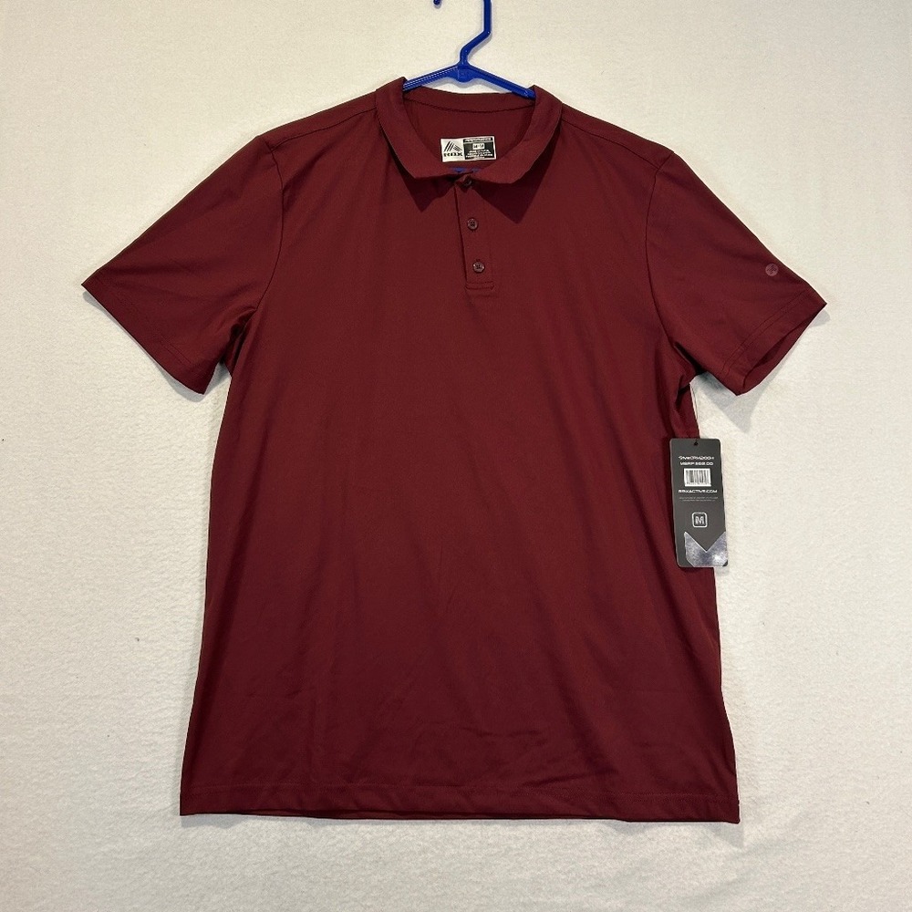 RBX Performance Mens M Burgundy Polo Shirt X-Dri Short Sleeve Golf CRM2166H NWT